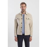 Jakamen Bej Comfort Fit Bebe Yaka Yünlü Mont - 54