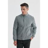 Jakamen Gri Comfort Fit Dik Yaka Casual Mont - 58