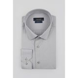 Jakamen Gri Slim Fit Desenli Cepsiz Erkek Gömlek