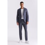 Jakamen Gri Slim Fit Mono Yaka Tek Düğme Spor Takım Elbise - 48