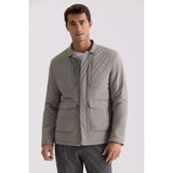 Jakamen Haki Comfort Fit Gömlek Yaka Mevsimlik Mont - 58