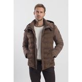 Jakamen Kahve Comfort Fit Kapüşonlu Şişme Mont - 50