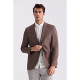Jakamen Kahve Slim Fit Mono Yaka Keten Spor Ceket - 52