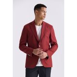 Jakamen Kırmızı Slim Fit Mono Yaka Keten Spor Ceket - 50