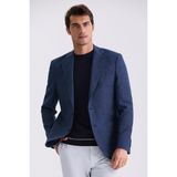 Jakamen Koyu Lacivert Slim Fit Mono Yaka Keten Spor Ceket - 52