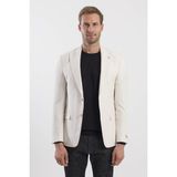 Jakamen Krem Slim Fit Desenli Sivri Yaka Ceket - 54