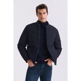 Jakamen Lacivert Comfort Fit Dik Yaka Önü Fermuarlı Mevsimlik Mont - 50
