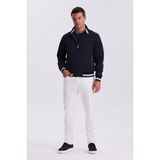 Jakamen Lacivert Comfort Fit Dik Yaka Rahat Kesim Mevsimlik Mont - 56