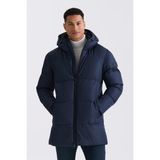 Jakamen Lacivert Comfort Fit Kapüşonlu Tam Dolum Kışlık Mont - 58