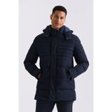 Jakamen Lacivert Regular Fit Hakim Yaka Gizli Fermuarlı Şişme Mont - 56