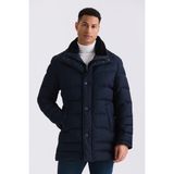 Jakamen Lacivert Regular Fit Yaka Kürklü Düğmeli Şişme Mont - 58
