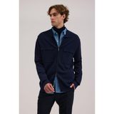 Jakamen Lacivert Slim Fit Bebe Yaka Fermuarlı Cepli Rayon Triko Ceket