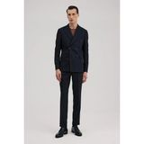 Jakamen Lacivert Slim Fit Erkek Takım Elbise Sivri Yaka Modern Tasarım - 6 Drop - 50