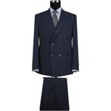 Jakamen Lacivert Slim Fit Kruvaze Erkek Takım Elbise - 48