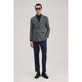 Jakamen Lacivert Slim Fit Kruvaze Takım Elbise - 6 Drop - 54