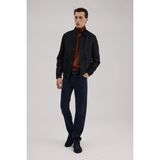 Jakamen Lacivert Slim Fit Mono Yaka Cepli Ceket Görünümlü Mont - Koyu Lacivert - 54