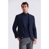 Jakamen Lacivert Slim Fit Mono Yaka Çift Yırtmaç Spor Ceket - Koyu Lacivert - 52