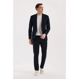 Jakamen Lacivert Slim Fit Mono Yaka Esnek Spor Ceket - 48