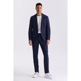 Jakamen Lacivert Slim Fit Mono Yaka Tek Düğme Spor Takım Elbise Erkekler İçin Şık Tasarım - 46
