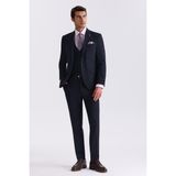 Jakamen Lacivert Slim Fit Mono Yaka Yelekli Takım Elbise Erkek İçin Şık Tasarım - 54