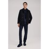 Jakamen Lacivert Slim Fit Mono Yaka Yünlü Mont - 50