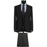 Jakamen Lacivert Slim Fit Sivri Yaka Çizgili Kombinli Yelekli Takım Elbise - 46