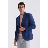 Jakamen Lacivert Slim Fit Sivri Yaka Keten Spor Ceket - 48