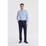 Jakamen Mavi Slim Fit Desenli Cepsiz Erkek Gömlek