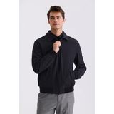 Jakamen Siyah Comfort Fit Bebe Yaka Mevsimlik Mont - 56