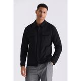 Jakamen Siyah Comfort Fit Bebe Yaka Mevsimlik Mont - 60