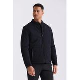 Jakamen Siyah Comfort Fit Dik Yaka Önü Fermuarlı Mevsimlik Mont - 48