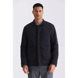 Jakamen Siyah Comfort Fit Gömlek Yaka Mevsimlik Mont - 58