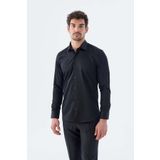 Jakamen Siyah Slim Fit Cepsiz Erkek Gömlek