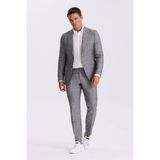 Jakamen Siyah Slim Fit Kırlangıç Yaka Çift Yırtmaçlı %100 Keten Spor Takım Elbise - 56