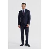 Jakamen Siyah Slim Fit Mono Yaka Çift Yırtmaç Düz Takım Elbise - 58