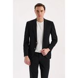 Jakamen Siyah Slim Fit Mono Yaka Esnek Spor Ceket - 48