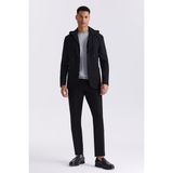 Jakamen Siyah Slim Fit Mono Yaka Kapüşonlu Spor Takım Elbise - 48
