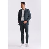 Jakamen Yeşil Slim Fit Mono Yaka Keten Takım Elbise Erkekler İçin Modern Tasarım - 58
