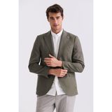 Jakamen Yeşil Slim Fit Sivri Yaka Keten Spor Ceket - 56
