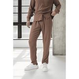 Jakar Yıkama Efektli Lastikli Erkek Pantolon - Kahve