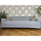 Jakarlı 3 Kişilik Gri Lastikli Kanepe Örtüsü | Lastikli Koltuk Örtüsü | Koltuk Kılıfı - 180 x 230 cm