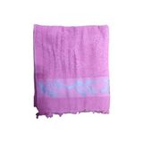 Jakarlı Bordürlü Plaj Havlusu 70x150 Cm Pembe