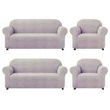 Jakarli Çekyat Kanepe Koltuk Örtüsü Lastikli Likrali Kılıf Çubuk Desen 3311 Takım - 180 x 230 cm - Vizon