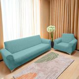 Jakarlı Çubuk, Düz Desen 3 2 1 1 Lastikli Koltuk, Kanepe, Çekyat Örtüsü, Kılıfı Esnekli - 180 x 230 cm - Mint Yeşili
