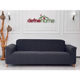 Jakarlı Düz Desen 3-3-1-1 Lastikli Kanepe Örtüsü | Lastikli Koltuk Örtüsü | Koltuk Kılıfı Takımı - 220 x 180 cm - Antrasit