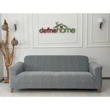 Jakarlı Düz Desen 3-3-1-1 Lastikli Kanepe Örtüsü | Lastikli Koltuk Örtüsü | Koltuk Kılıfı Takımı - 220 x 180 cm - Gri