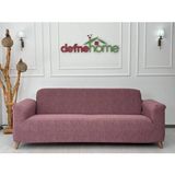 Jakarlı Düz Desen 3-3-1-1 Lastikli Kanepe Örtüsü | Lastikli Koltuk Örtüsü | Koltuk Kılıfı Takımı - 220 x 180 cm - Gül Kurusu