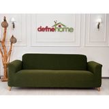 Jakarlı Düz Desen 3-3-1-1 Lastikli Kanepe Örtüsü | Lastikli Koltuk Örtüsü | Koltuk Kılıfı Takımı - 220 x 180 cm - Haki