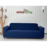 Jakarlı Düz Desen 3-3-1-1 Lastikli Kanepe Örtüsü | Lastikli Koltuk Örtüsü | Koltuk Kılıfı Takımı - 220 x 180 cm - Saks