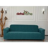 Jakarlı Düz Desen 3-3-1-1 Lastikli Kanepe Örtüsü | Lastikli Koltuk Örtüsü | Koltuk Kılıfı Takımı - 220 x 180 cm - Turkuaz